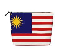 KAABNNT Malaysia Flag Print Single Layer Linen-Like Makeup Bag Stylish and Practical Fake Hemp Makeup Bag