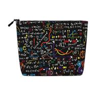 KAABNNT Math Formula Print Single Layer Linen-Like Makeup Bag Stylish and Practical Fake Hemp Makeup Bag