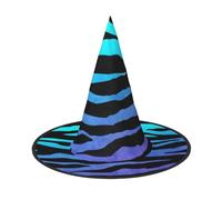 KAABNNT Purples Blue Green Camouflage Zebra Stripes Print Halloween Witch Hat - Oxford Cloth, Collapsible, for Party/Masquerade & Easy Care