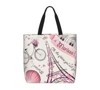 KAABNNT Romantic Paris Butterfly Print Large Tote Bag - Shopping Grocery Bag | Stylish Beach Bag for Travel, Gym & Outings