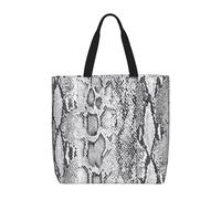 KAABNNT Snake Skin Black and White Print Large Tote Bag - Shopping Grocery Bag | Stylish Beach Bag for Travel, Gym & Outings