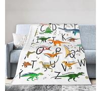 KAABNNT Stylish Learning Alphabets with Dinosaurs Print Ultra-Soft Micro Fleece Blanket - Anti-Pilling, Air Conditioning Blanket for Bed,Sofa,Camping,Travel