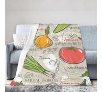 KAABNNT Vegetable Fruit Print Ultra-Soft Micro Fleece Blanket - Anti-Pilling, Air Conditioning Blanket for Bed,Sofa,Camping,Travel