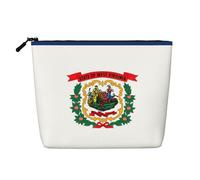 KAABNNT West Virginia State Flag Print Single Layer Linen-Like Makeup Bag Stylish and Practical Fake Hemp Makeup Bag