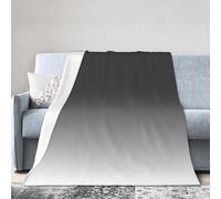 KAABNNT White to Black Print Ultra-Soft Micro Fleece Blanket - Anti-Pilling, Air Conditioning Blanket for Bed,Sofa,Camping,Travel