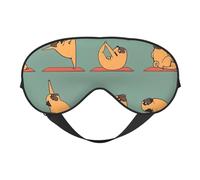 KAABNNT Yoga Pug Print Dual - Sided Sleep Soft Eye Mask: All - Round Comfort, Travel and Rest