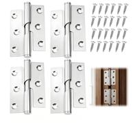 Kaaeiccr 4 Pack Rising Butt Lift Off Door Hinges, 3 Inch Stainless Steel | Detachable Rising Design, Heavy Duty Metal, Smooth Quiet Operation, Wooden Box Case Lid Hardware, Screws Included