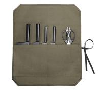 Kaaltisy Chef Knife Roll, Heavy Duty 16oz Waxed Canvas Knife Holder, Portable Knife Storage Roll Bag with 7 Slots & Tie Rope - for Culinary School Home Kitchen Professional Chefs - Army Green