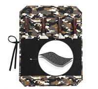 Kaaltisy Chef Knife Storage Roll - Heavy Duty 16oz Waxed Canvas Knife Bag with 4 Slots, Anti-Cut Cloth, Two-Tone Camouflage & Black Design for Travel Outdoor Cooking Culinary Professionals