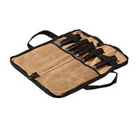 Kaaltisy Chefs Knife Bag, 16OZ Waxed Canvas Knife Roll Bag - for Professional Chefs Culinary School Barbecue, Kitchen Knife Bag with 5 Slots, 38x40cm