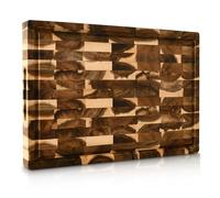 KAAMUT® Professional Chopping Board - Solid Acacia Head Wood - 40|27,5|3,5 CM - Extra Thick & Durable - Supplied Non-Slip feet - Luxury Gift Box