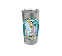 Kaanapali Beach Maui Hawaii Skeleton Surfer Dude Design Stainless Steel Insulated Tumbler
