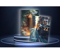 KAANUKA Long Size A4 Spiral Notebook, Single Subject - 200 Pages, Unruled, Plain, A4-29.7cm X 21.0cm, Long Size Plain Notebooks for School and College Students (Pack Of 2)