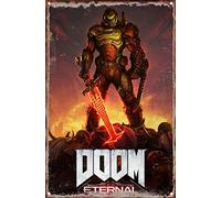 KAARIRI Doom Eternal Game Poster Game Vintage Retro Metal Tin Sign Plaque Poster Wall Decor Art Shabby Chic Gift Mural 12x8 Inch