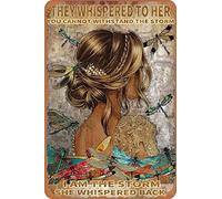 KAARIRI Inspirational Quote I Am The Storm They Whispered To Her You Cannot Withstand The Storm For Girls(1) Retro Metal Tin Sign Plaque Poster Wall Decor Art Shabby Chic Gift Mural 12x8 Inch