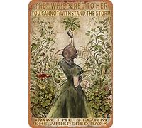KAARIRI Inspirational Quote I Am The Storm They Whispered To Her You Cannot Withstand The Storm For Girls(2) Retro Metal Tin Sign Plaque Poster Wall Decor Art Shabby Chic Gift Mural 8x12 Inch