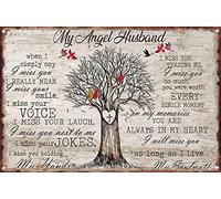 KAARIRI My Angel Husband You Are Always In My Heart As Long As I Live Retro Metal Tin Sign Plaque Poster Wall Decor Art Shabby Chic Gift Mural 8x12 Inch