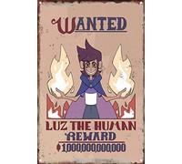 KAARIRI Wanted Luz The Human (The Owl House) Vintage Retro Metal Tin Sign Plaque Poster Wall Decor Art Shabby Chic Gift Mural Iron 12x8 Inch