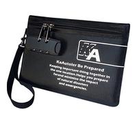 KaAutoler Small Fireproof Bagwith Lock, Fireproof, Waterproof Money Bag, with Zipper Fireproof Safe Box Money Pouch Envelope Container for Cash, for Keys, Cash, Jewelry and Other Valuables