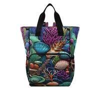 KAAVIYO Abstract Sea World Diaper Bag Backpack Mom Bag Casual Lightweight Large Capacity for Travel Mammy Women Girls