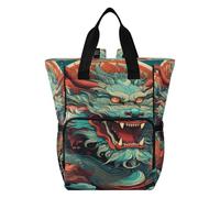 KAAVIYO Angry Chinese Dragon Art Diaper Bag Backpack Mom Bag Casual Lightweight Large Capacity for Travel Mammy Women Girls