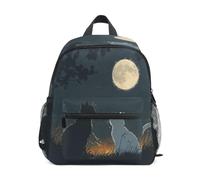 KAAVIYO Black Cat White Cat Moonlight Toddler Preschool Backpack Bookbag Mini Shoulder Bag Rucksack Schoolbag for Pre-K 1-6 Years Travel Boys Girls