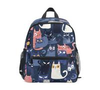 KAAVIYO Blue Cats Cozy Decorative Toddler Preschool Backpack Bookbag Mini Shoulder Bag Rucksack Schoolbag for Pre-K 1-6 Years Travel Boys Girls