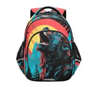 KAAVIYO Blue Gorilla Howling Red Sunset Kids'Backpack 3-12 Years Bookbag Toddlers Bag School Bags