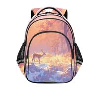 KAAVIYO Brown Deer Peaceful Autumn Forest Kids'Backpack 3-12 Years Bookbag Toddlers Bag School Bags