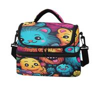 KAAVIYO Colorful Lions Cat Insulated Lunch Bag Box Large Capacity Crossbody Cooler Bags for Work Boys Girls Picnic