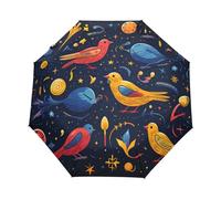 KAAVIYO Cute Doodle Birds Automatic Umbrella Windproof Foldable Umbrells Auto Open Close for Girls Boys Women