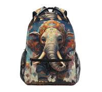 KAAVIYO Elephant Sky Castle Shoulder Backpack Student Bookbags for Travel Kid Girls Boys