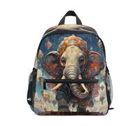 KAAVIYO Elephant Sky Castle Toddler Backpack Bookbag Mini Shoulder Bag for 1-6 Years Travel Boys Girls Kids with Chest Strap Clip Whistle