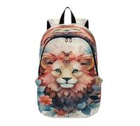 KAAVIYO Floral Cartoon Lion Lightweight Laptop Backpack Hiking Daypack for Travel Camping Outdoor