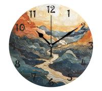KAAVIYO Holy Light Marble Art Round Wall Clock Circular Plate Silent Non Ticking Clocks for Kitchen Home Office School Decor Kid Boys Girls