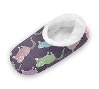 KAAVIYO Mouse Rat Mice Outdoor Slippers Cotton House Shoes Closed Back Winter Non-Slip Fuzzy Feet Slippers for Indoor Boys Women