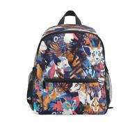 KAAVIYO Multicolor Animals Abstract Artistic Toddler Preschool Backpack Bookbag Mini Shoulder Bag Rucksack Schoolbag for Pre-K 1-6 Years Travel Boys Girls