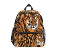 KAAVIYO Orange Tigers Vibrant Wild Animal Toddler Preschool Backpack Bookbag Mini Shoulder Bag Rucksack Schoolbag for Pre-K 1-6 Years Travel Boys Girls