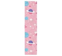 KAAVIYO Pink Planets Cheerful Skateboard Grip Tape Sheet Anti Slip Longboard Griptape Bubble Free for Youth Boys Girls Kids(1Pcs)