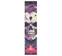 KAAVIYO White Skull Fiery Flames Skateboard Grip Tape Sheet Anti Slip Longboard Griptape Bubble Free for Youth Boys Girls Kids(1Pcs)