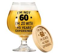 KAAYEE 60th Birthday Gifts for Men, 17oz Beer Glasses 60 Years Old Gift Ideas for Dad Grandad Husband Him 1965