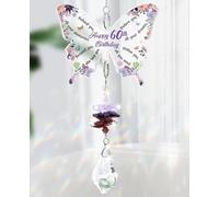 KAAYEE 60th Birthday Gifts for Women Keepsake, Butterfly Crystal Suncatcher 1966 Birthday Gift for Her Best Friends, Keepsake 60 Year Old Presents for Mum Sister Special Friend Ladies