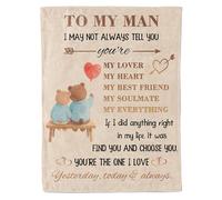 KAAYEE Anniversary Blanket Gifts for Him, Birthday Gifts for Husband Boyfriend, Romantic Gift To My Man from Wife, Presents for Lover Partner Couple on Christmas Valentines, 127 * 152 cm