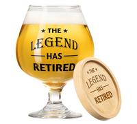KAAYEE Retirement Gifts for Men, Retirement Beer Glass - The Legend HAS Retired-Funny Gifts for Men, Ideas Retiring Presents for Grandpa, Dad, Husband, Friend or Colleague, 510ml with Coaster