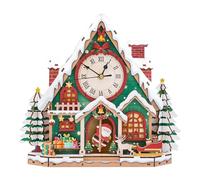 KaayeeWood 3D Puzzles for Adults,Christmas Snow House Wooden Puzzle Model Kits DIY Wall Clock Puzzle with Swinging Pendulum, Unique Home Decor, Creative Gifts(320x75x289mm)