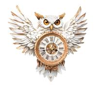 KaayeeWood 3D Puzzles for Adults,Snowy Owl Wooden Puzzle Model Kits DIY Wall Clock Puzzle with Swinging Pendulum, Unique Home Decor, Creative Gifts(341x51x322mm)