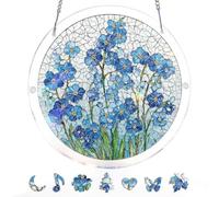 KaayeeWood Acrylic Puzzle Window Hanging, Azure Bloom Whisper Sun Catchers Panel SunCatchers Puzzles Decor for Birthday Women, Men, Wife, Aunt, and Mom 7.4 in