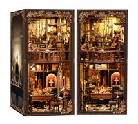 KaayeeWood DIY Book Nook Kit, 3D Wooden Puzzle Miniature Booknook Bookend Bookshelf Decor with LED Light, Book Nook Kits for Adults Teen, Dollhouse Kit (Mystery of the Dark Box)