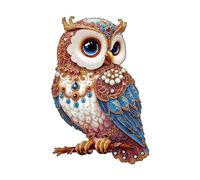 KaayeeWood Wooden Jigsaw Puzzles-120 Pieces Regal Owl Unique Shape Wooden Puzzles for Adults, Challenge Wood Puzzles with Wood Box, Birthday Gifts for Family Friend(11.4 * 7.6in)