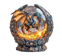 KaayeeWood Wooden Jigsaw Puzzles-180 Pieces Magic Ball Fire Dragon Unique Shape Wooden Puzzles for Adults, Challenge Wood Puzzles with Wood Box, Birthday Gifts for Family Friend(11.4 * 10.5in)